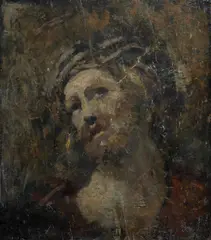 Spiros Vikatos, Head of Christ, Oil on Panel