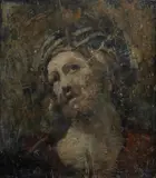 Spiros Vikatos, Head of Christ, Oil on Panel
