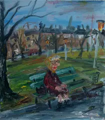 Henry Kondracki, Sitting in the Park, 1995, Oil on Canvas