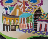 Malcolm de Chazal, Mauritian Buildings, Flower Study Verso, Gouache