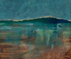 Untitled Landscape by Lawrence Daws, Mixed Media on Canvas Board, sold Jul 2023