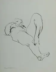 Fred Williams, Untitled (Reclining Figure), Ink on Paper