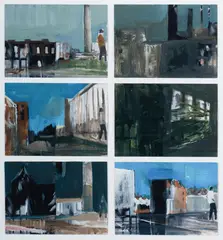 (6) by Shonah Trescott, Oil on Sealer on Postcard (6), sold Jul 2023