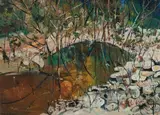 Patrick Carroll, The Waterhole, Megalong Valley, Acrylic on Paper