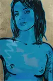 David Bromley, Belinda, 2022, Acrylic & Metallic Leaf on Canvas