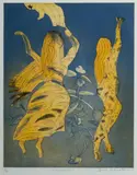 Charles Blackman, Two Angels I, Etching with Aquatint 53/60