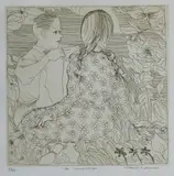 Charles Blackman, The Conversation, Etching with Aquatint 43/50