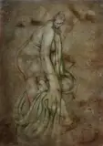 George Peter Hatsatouris, Woman with Towel, 1976, Pastel & W/Clr
