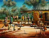 Max Mannix, Click Go The Shears / Have A Drink With Me, Oil on Canvas Board