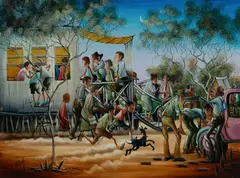 Max Mannix, Bush Dance, Oil on Board