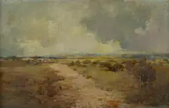 James Alexander Crisp, Landscape, possibly Sydney, Oil on Board