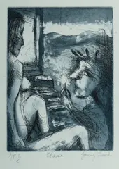 Flame by Garry Shead, 2004, Etching with Aquatint API/5, offered Jul 2023