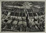 Leanne Cartan, Observatory Hill [Sydney], 1987, Woodcut to Japanese Paper on Canvas 1/3