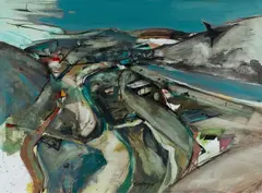 Untitled (Landscape) by Venita Salnajs, Mixed Media on Paper, sold Jul 2023