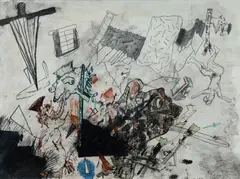 Gareth Lawrence Sansom, Long-Tongued Piano Player, 1981, Mixed Media on Paper