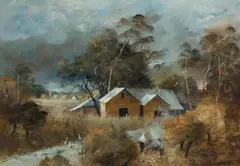 Stuart McKenzie Cullen, NSW Farm Scene, 1976, Oil on Board