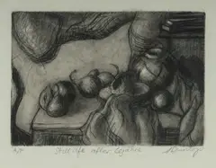 Still Life After Cézanne by Sophie Dunlop, Etching with Aquatint A/P, sold Jul 2023