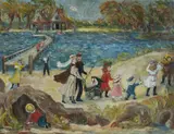 Barbara Cameron, A Windy Day, Oil on Board