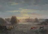 John Sharman, Sunrise on Berry Pastures, Oil on Canvas Board