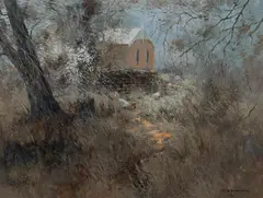 Roaming Chooks by Colleen Parker, Oil on Canvas on Board, sold Jul 2023