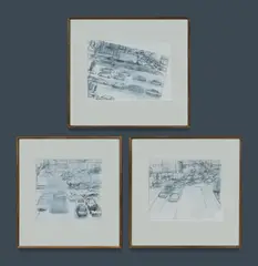 John Bokor, (3), Pencil & Gesso on Oil Paper (3)