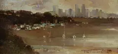 Berry's Bay by Peter Fennell, Oil on Board, sold Jul 2023