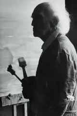 Greg Weight, Lloyd Rees in His Studio, Silver Gelatin Photograph