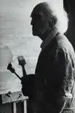 Greg Weight, Lloyd Rees in His Studio, Silver Gelatin Photograph
