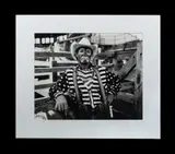 Jon Lewis, Rodeo Clown, Black & White Photograph