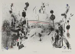 Ann Thomson, Luna, 1985, Hand Coloured Lithograph 2/30