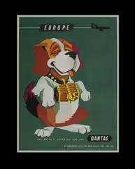 Harry Rogers, Qantas 'Europe' Travel Poster (St. Bernard)