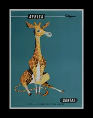 Harry Rogers, Qantas 'South Africa' Travel Poster (Giraffe)