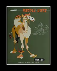Harry Rogers, Qantas 'Middle East' Travel Poster (Camel)
