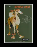 Harry Rogers, Qantas 'Middle East' Travel Poster (Camel)