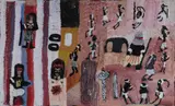 Maureen Morrangulu Thompson, People in the Camp, 2000, Acrylic on Canvas