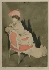 La Parisienne by Jacques Villon, 1904, Etching with Aquatint no. 21, sold Jul 2023