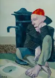 Franco Fortunato, ll riposo del barboue [?], 1984, Oil on Canvas
