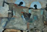 Paco Garospe, Untitled, Oil & Cotton Gauze Applique on Canvas
