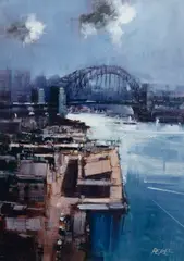 Herman Pekel, Sydney Harbour Bridge, Oil on Board