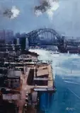 Herman Pekel, Sydney Harbour Bridge, Oil on Board