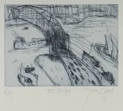 The Bridge by John Olsen, 2004, Etching and Aquatint 6/35, sold May 2023
