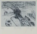 John Olsen, The Bridge, 2004, Etching and Aquatint 6/35