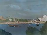 Ray Crooke, Farm Cove, Australia Day, 1988, W/Clr & Gouache