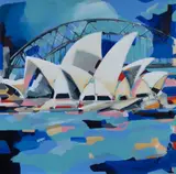 Claire Nakazawa, Sydney Harbour, 2015, Acrylic on Canvas