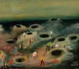 Pro Hart, White Cliffs, NSW, Oil on Board