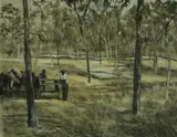 Ray Crooke, Palm River, Gouache & Pastel
