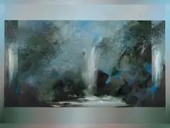 Secret Falls by David Voigt, 1985, Acrylic on Canvas, offered May 2023