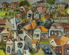 John Bokor, Suburban Street Scene, 2002, Oil on Canvas