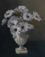 White Daisies by John Charles Allcot, Oil on Canvas Board, sold May 2023