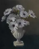 John Charles Allcot, White Daisies, Oil on Canvas Board